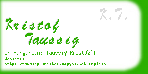 kristof taussig business card